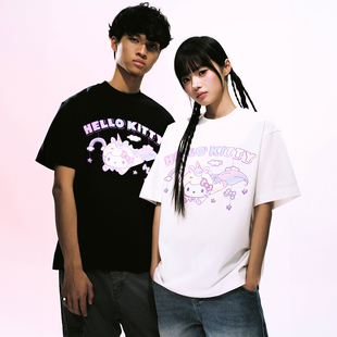 【HELLO KITTY官方联名】WHOOSIS 独角兽派对短袖T恤夏男情侣校园