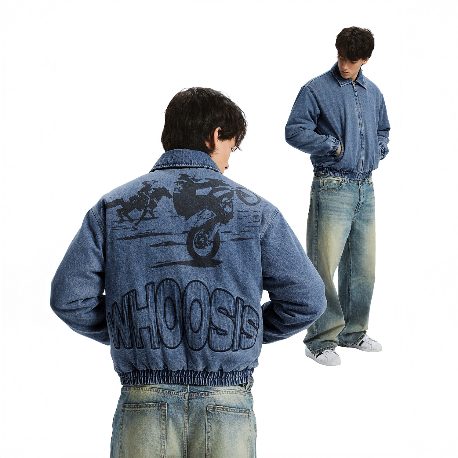 WHOOSIS（不知其名）复古机车薄棉牛仔夹克外套春季美式街头男女,男装,牛仔外套,淘宝优惠券,粉丝福利购,淘宝优惠卷