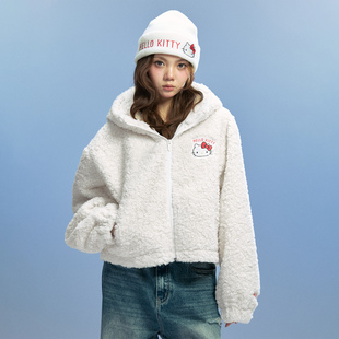 立体蝴蝶结女款 WHOOSIS KITTY官方联名 毛绒外套冬保暖 HELLO