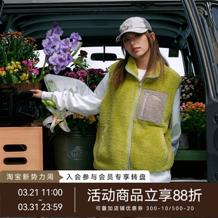 户外氛围感男女 摇粒绒毛毛刺绣背心马甲秋季 WHOOSIS 不知其名