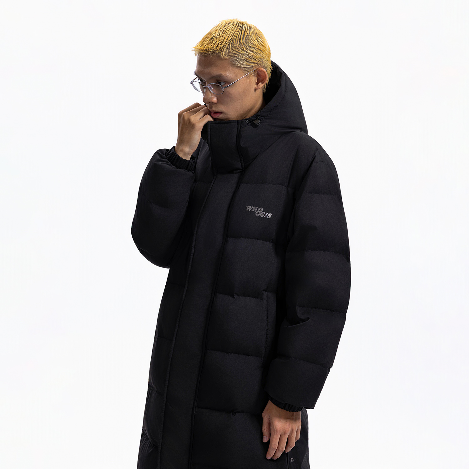 WHOOSIS（不知其名）长款连帽90鸭绒羽绒服外套冬季保暖户外男女
