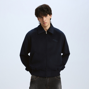 WHOOSIS（不知其名）基础毛呢短款插肩夹克外套春季酷飒百搭男女