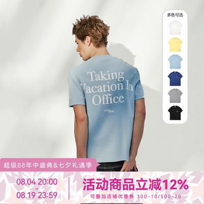 WHOOSIS（不知其名）“在办公室休假”口袋短袖T恤夏季休闲男女潮