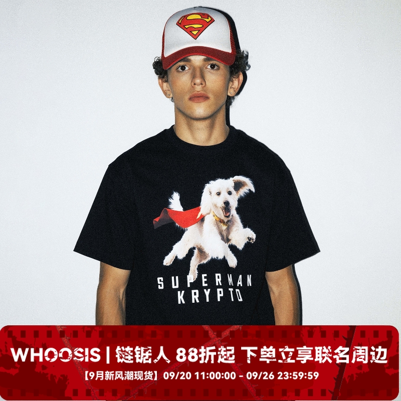 【超人SUPERMAN联名】WHOOSIS KRYPTO短袖T恤男夏美式宽松男女潮