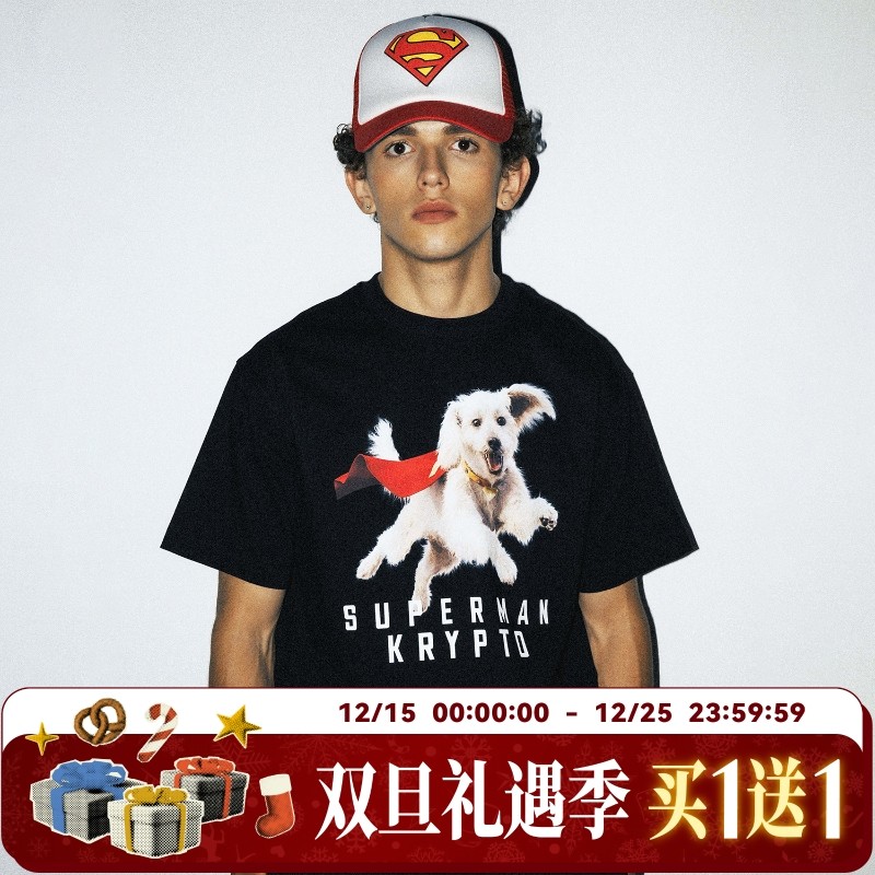 【超人SUPERMAN联名】WHOOSIS KRYPTO短袖T恤男夏美式宽松男女潮