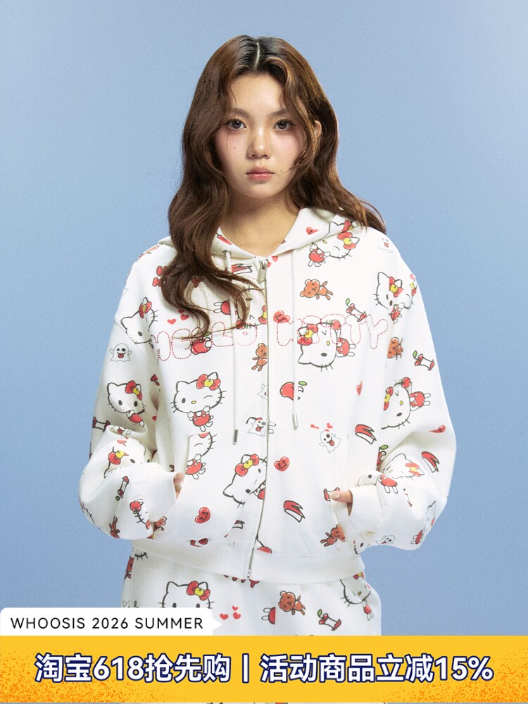 Hello kitty, hoody with zipper, set