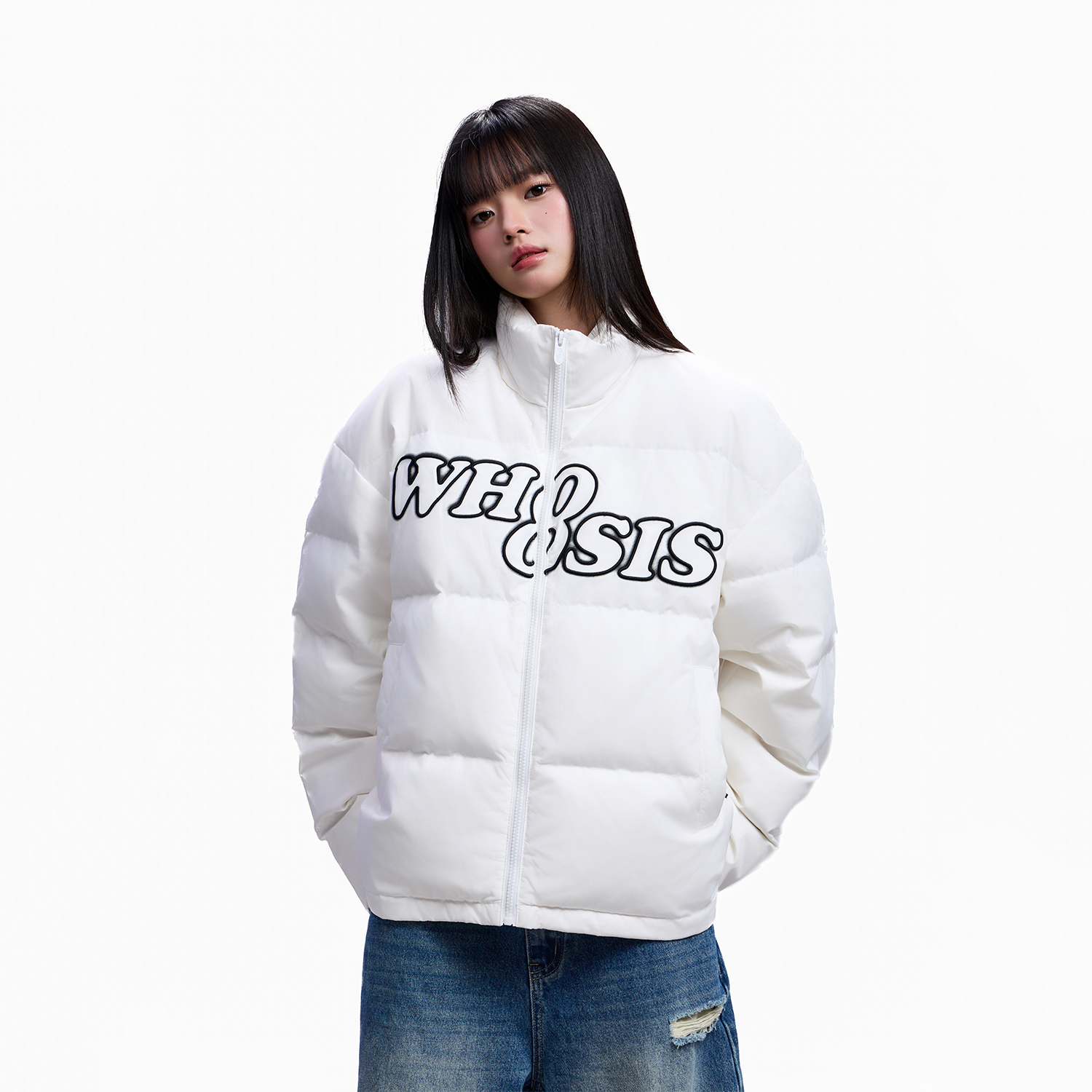 WHOOSIS（不知其名）8字logo幻影基础羽绒服外套男女款冬季保暖潮