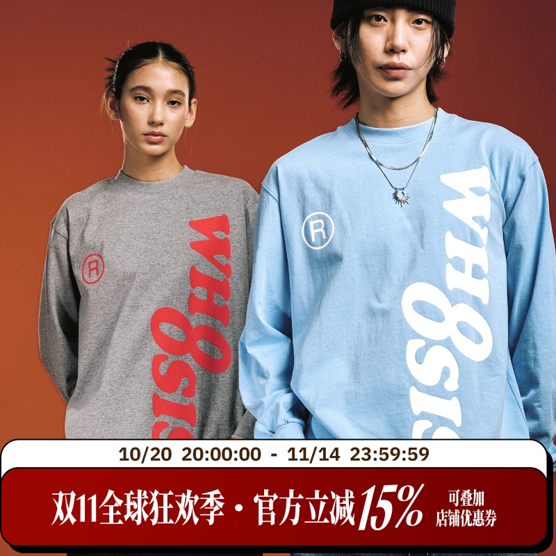 WHOOSIS（不知其名）基础logo长袖T恤秋季新配色简约百搭校园男女