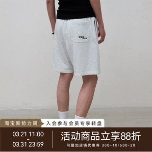 不知其名 美式 刺绣五分卫裤 短裤 街头简约百搭男女 夏季 WHOOSIS