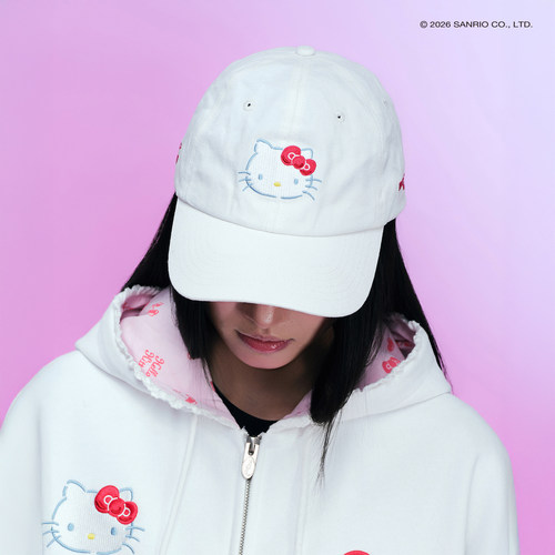【HELLO KITTY官方联名】WHOOSIS 蝴蝶结软顶帽弯檐帽子百搭可爱