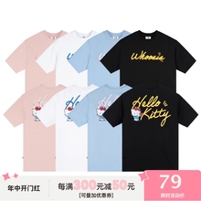 【HELLO KITTY官方联名】WHOOSIS 手绘涂鸦短袖t恤夏男女国潮现货