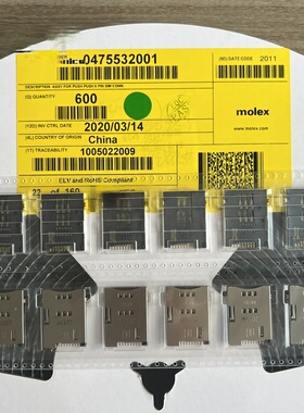 MOLEX连接器 475532001 47553-2001 0475532001 内存卡座 原装