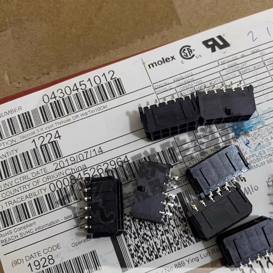Molex连接器 43045-1012 430451012 10PIN针座 原装现货 可直拍