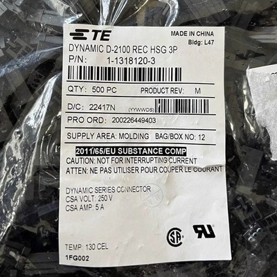 AMP/TE连接器 1-1318120-3 3P胶壳 2.5mm间距 原装现货 一个起售