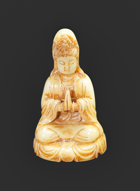 仿古玉观音菩萨佛像摆件家居风水工艺品复古装饰品