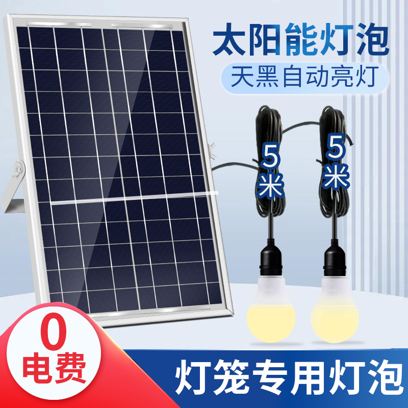 2025新款太阳能充电灯笼灯泡一拖一二三四五六灯笼灯泡LED暖光源