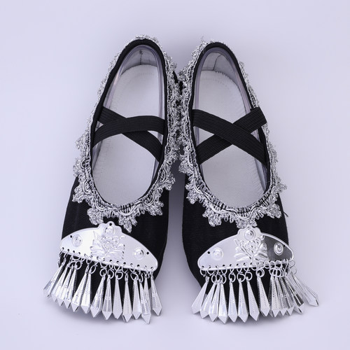 新少数民族舞蹈鞋男女瑶族侗族彝族苗族壮族土家族舞蹈鞋演出鞋子