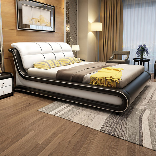 主卧现代简约轻奢实木储物婚床