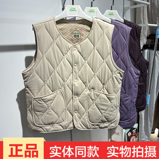 羽伦美9902羊绒多宝衣女山羊绒圆领马甲宽松保暖外穿坎肩背心正品