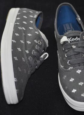 Keds Krystal郑秀晶Taylor Swift帆布鞋平底鞋 灰色星星小点