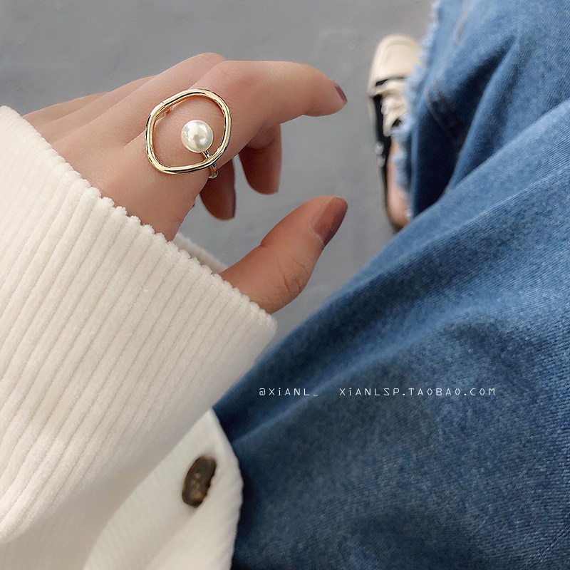 the republic of korea ins design fashion personality Japanese Ring Net Red girl Adjustable Pearl food Ringin the Accessories/Fashion Jewelry, Ring/Ring  category - from Buy2taobao.com to provide professional Taobao agent buy service