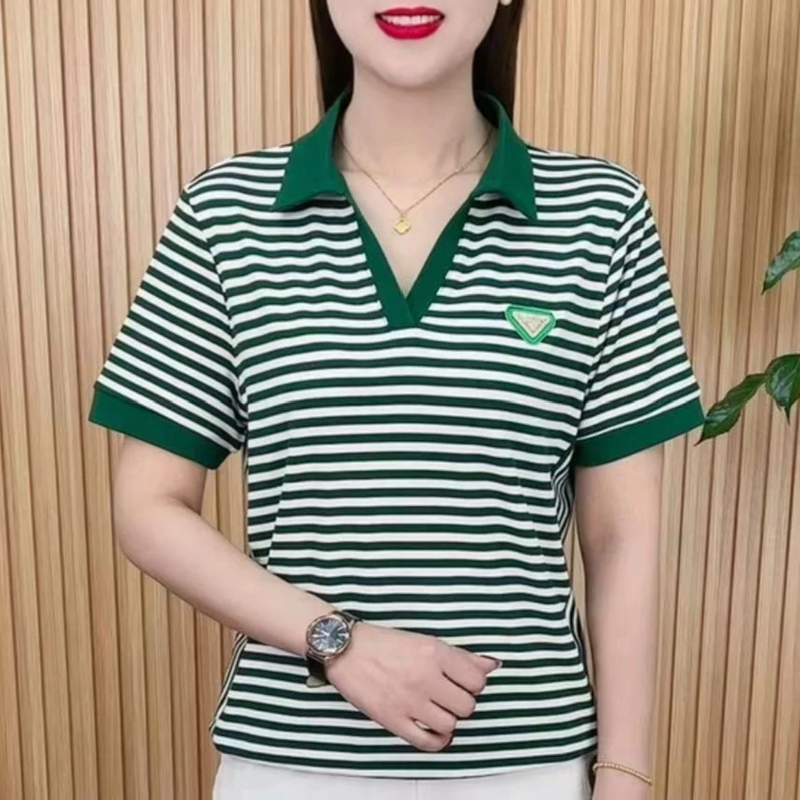 2025新款夏季中老年女装装时尚套装洋气减龄套装短袖阔太太POLO衫
