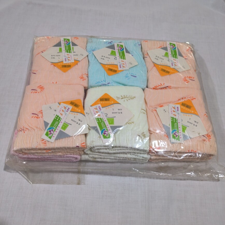 印花高腰三角裤纯棉内裤浅颜色中老年妈妈短裤薄棉底裤穿舒服包邮