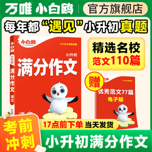 万唯小白鸥小升初满分作文小学生作文书三四五六年级范文好词好句同步好段摘抄大全部语文专项训练优秀同步素材精选万唯 2024