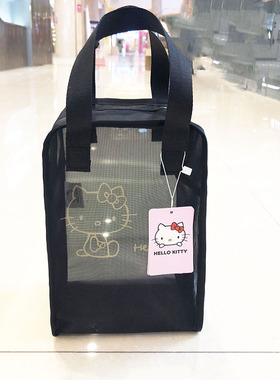 雾花Hellokitty洗漱包网纱小包沙滩包手提袋水杯袋折叠伞包饭盒包