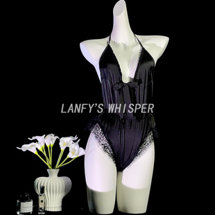 蓝菲私语「夜光回眸」 性感蕾丝连体衣御姐风情调内衣qqny睡衣