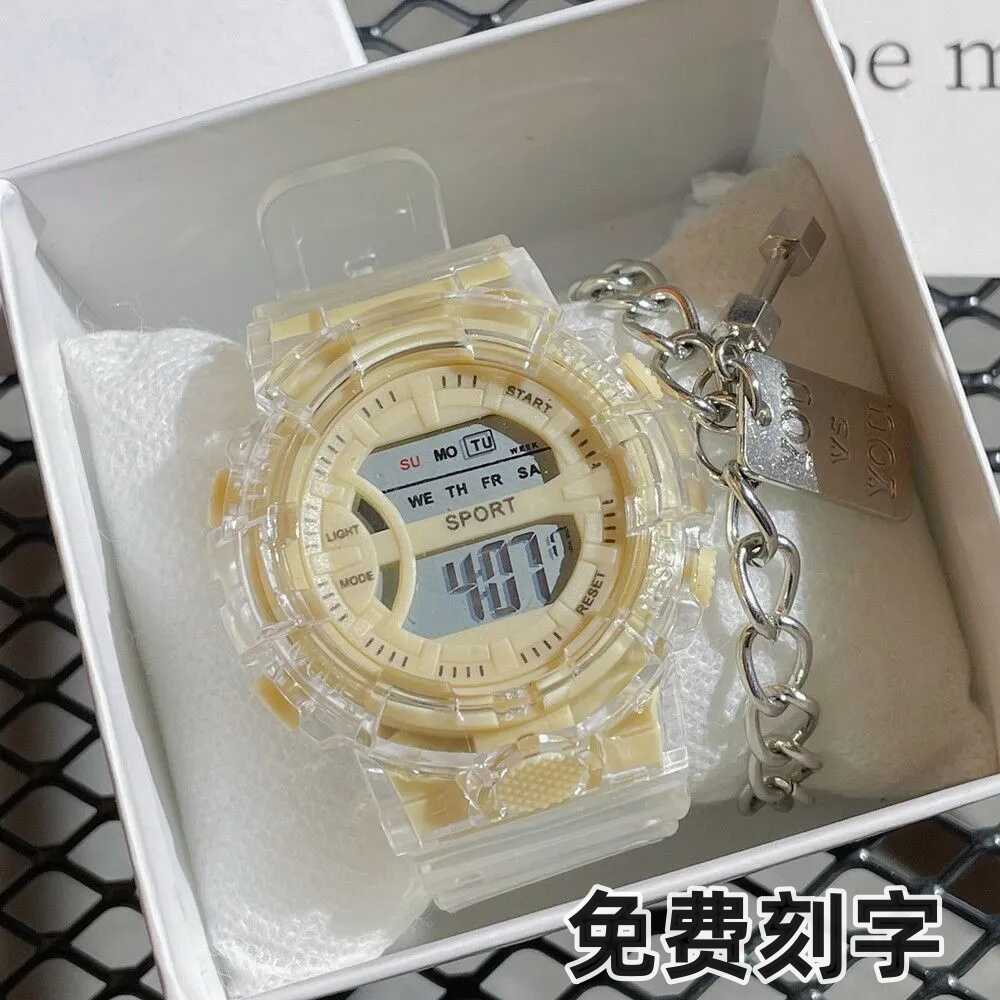 独角兽ins透明电子手表学院风