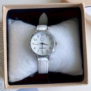小清新手表女款 小巧精致可爱皮表带高颜值女表 初高中学生简约时尚