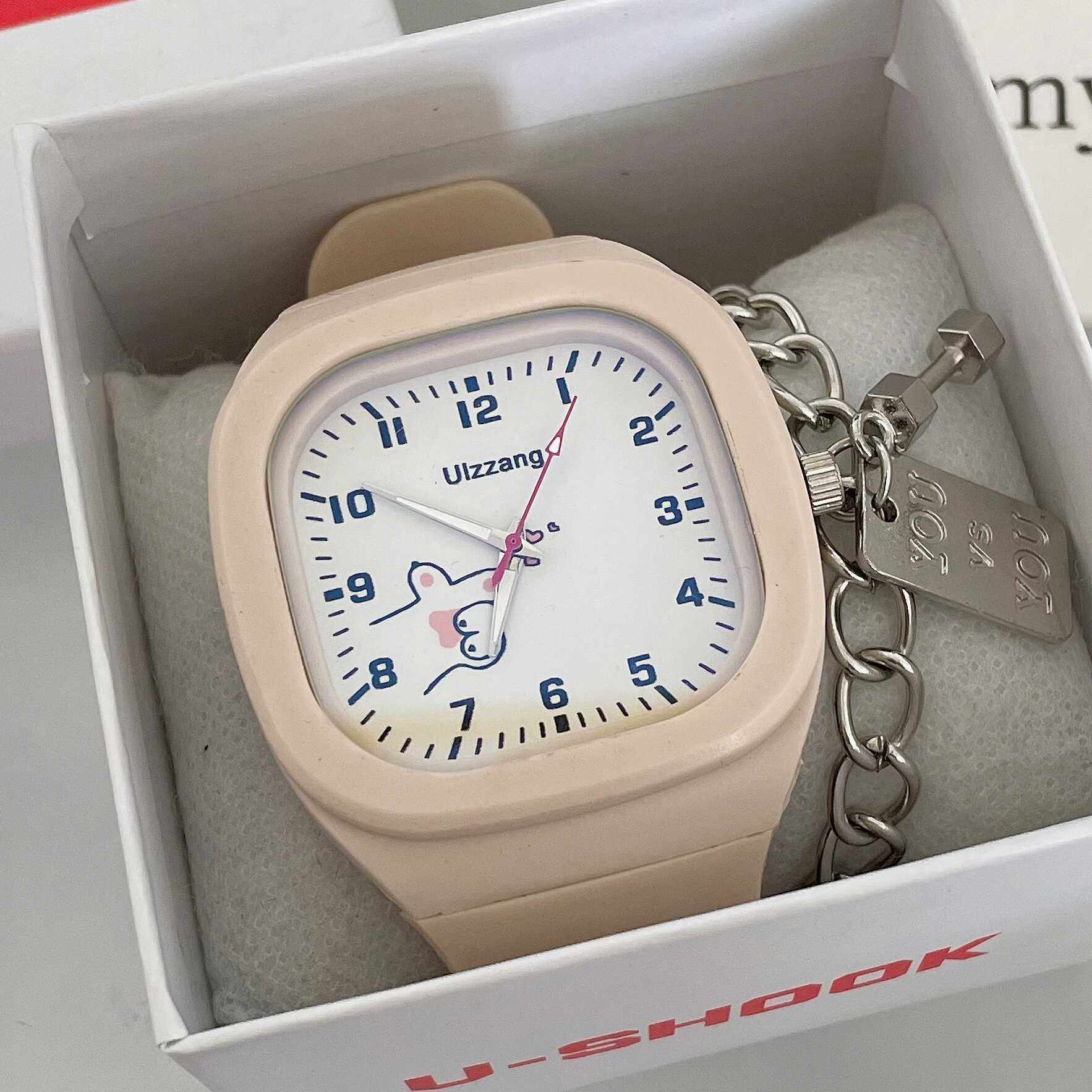 高颜值女款独角兽简约手表运动ins可爱儿童手表方形防水初中学生