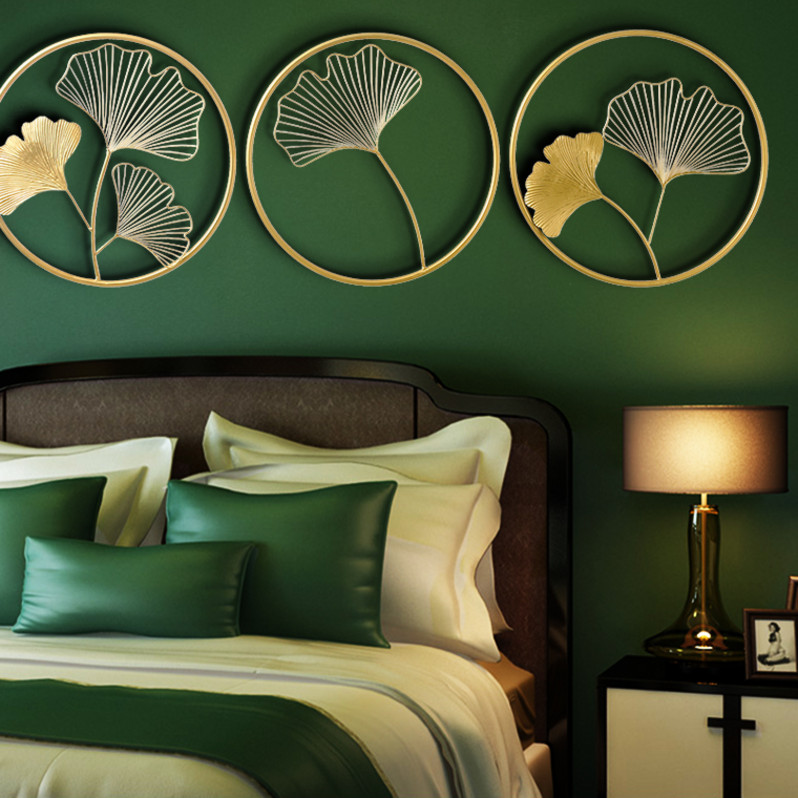 TV backdrop bedroom Wall Pendants Ginkgo biloba Wall decoration Hanging iron Pendant wall Bedsidein the Home accessories , Mural  category - from Buy2taobao.com to provide professional Taobao agent buy service
