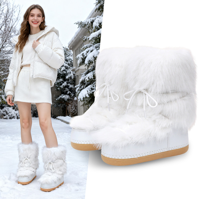 升级款仿兔全毛雪地靴女时尚月亮靴冬季保暖鞋棉靴跨境欧美俄罗斯,女鞋,时尚雪地靴,淘宝优惠券,粉丝福利购,淘宝优惠卷
