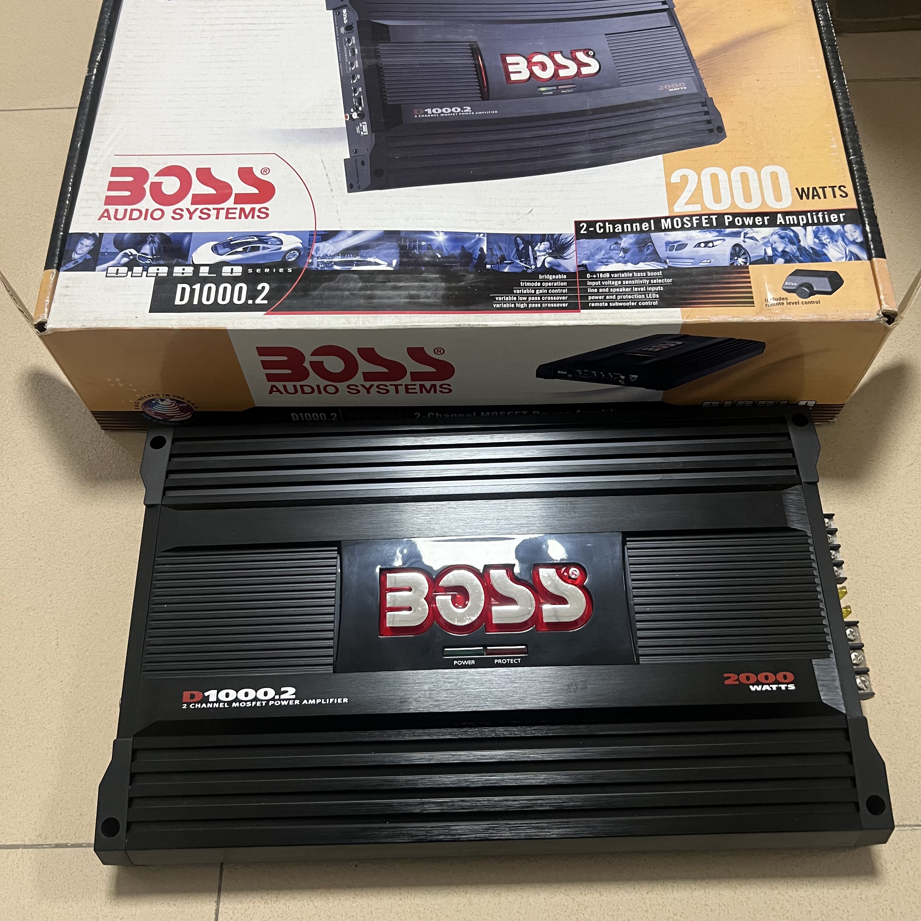 美国BOSS汽车功放AB类功放汽车音响改装升级2路2000W桥接重低音