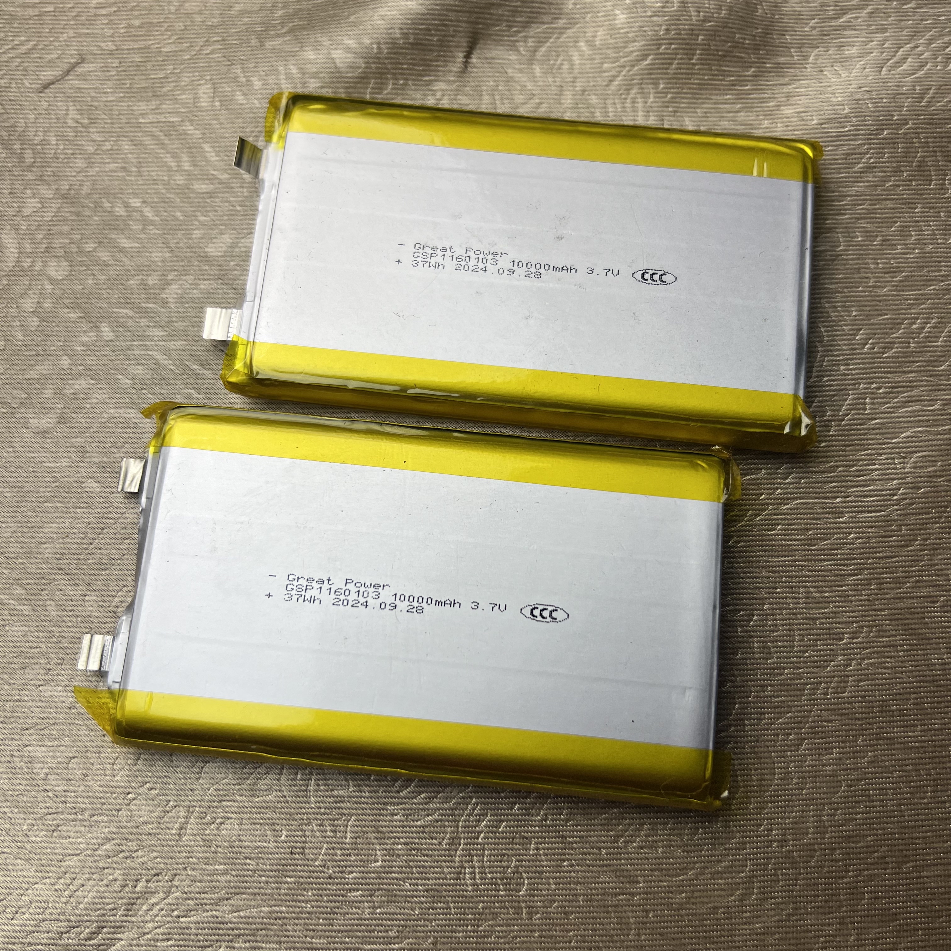 Great power聚合物电芯软包锂电池10000mah充电宝3.7V规格1160103