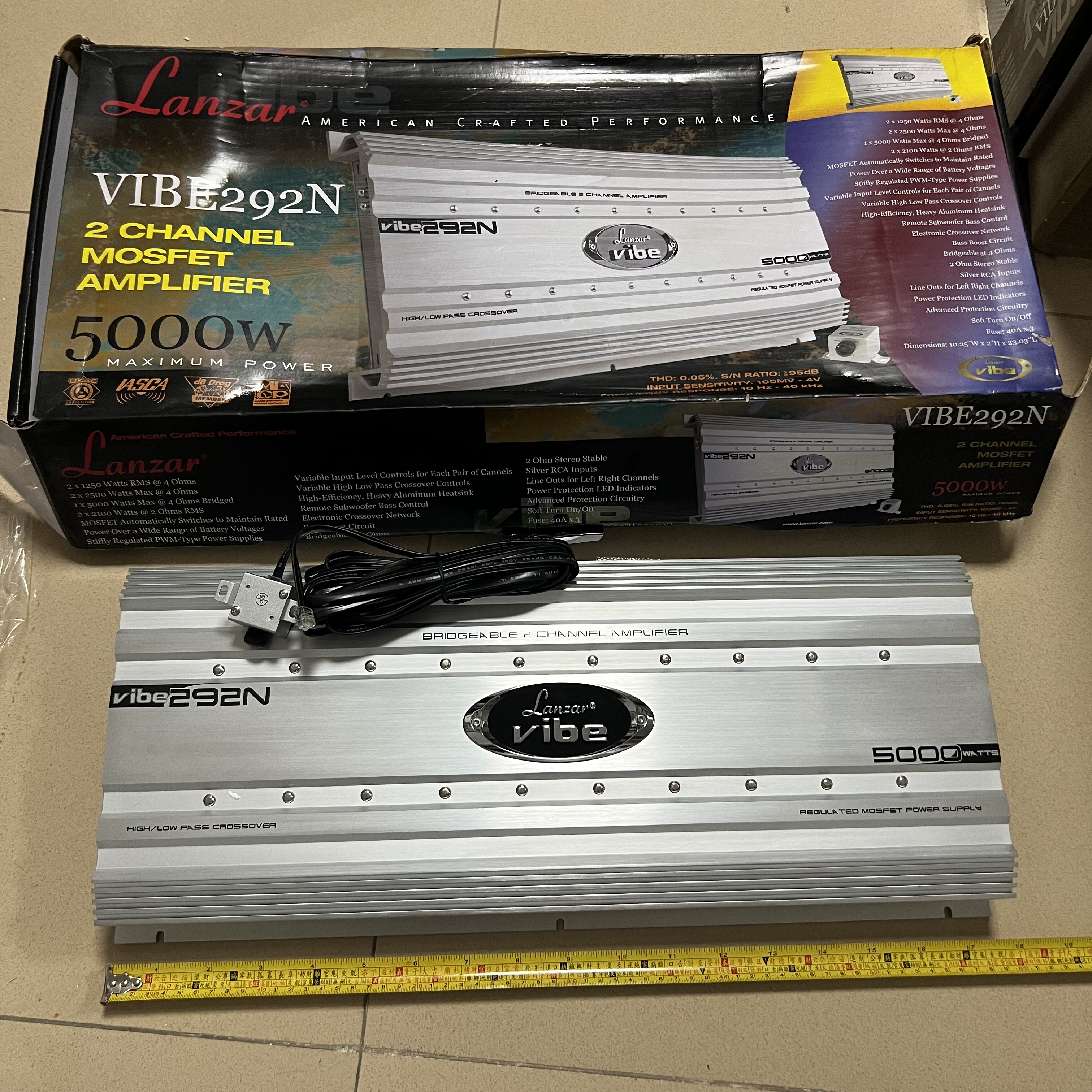 英国lanzar vibe汽车功放AB类 汽车音响改装升级2路5000W重低音