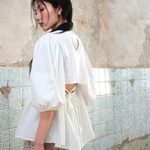 HOWL STUDIO香港设计师品牌气球袖子露背结构上衣