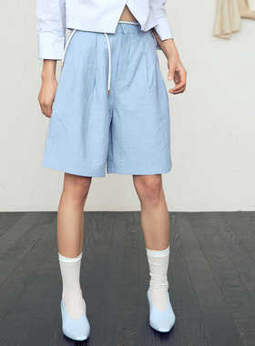 HOWL 夏日冰川蓝超薄空气感轻户外五分阔腿短裤胯宽大腿粗闭眼入