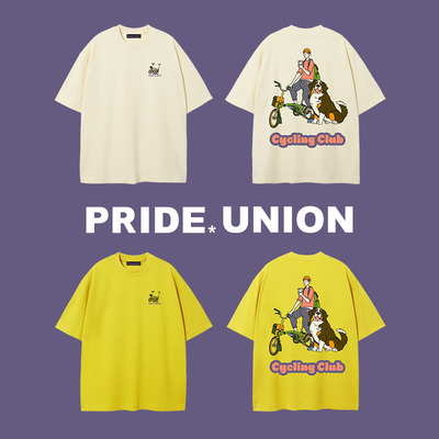 PRIDEUNION短袖男TEE宽松美式