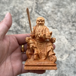 崖柏木精雕道家闾山派法主公张圣君神像家居寺庙供奉镇宅实木摆件