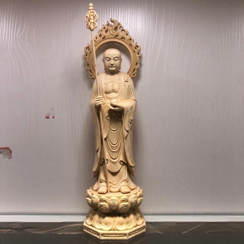 黄杨木雕地藏王菩萨佛像站式供奉