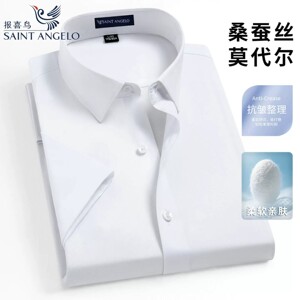 报喜鸟桑蚕丝免烫商务短袖衬衫
