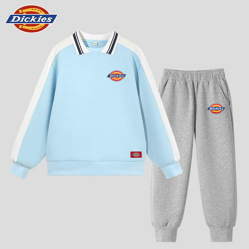 Dickies童装2025新款中大童秋冬套装儿童休闲潮牌卫衣圆领套头衫