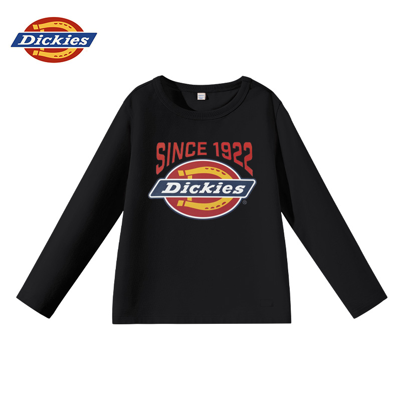 Dickies童装男女童打底衫2025新款运动纯棉长袖儿童春秋冬款上衣