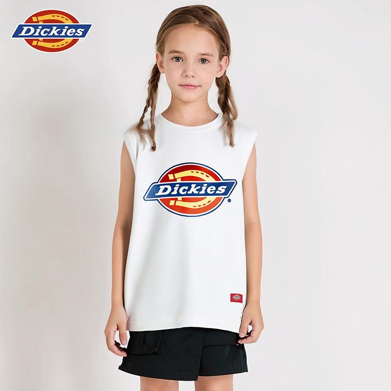 Dickies儿童彩色LOGO经典无袖圆领纯棉休闲T恤夏季男女童2025新款