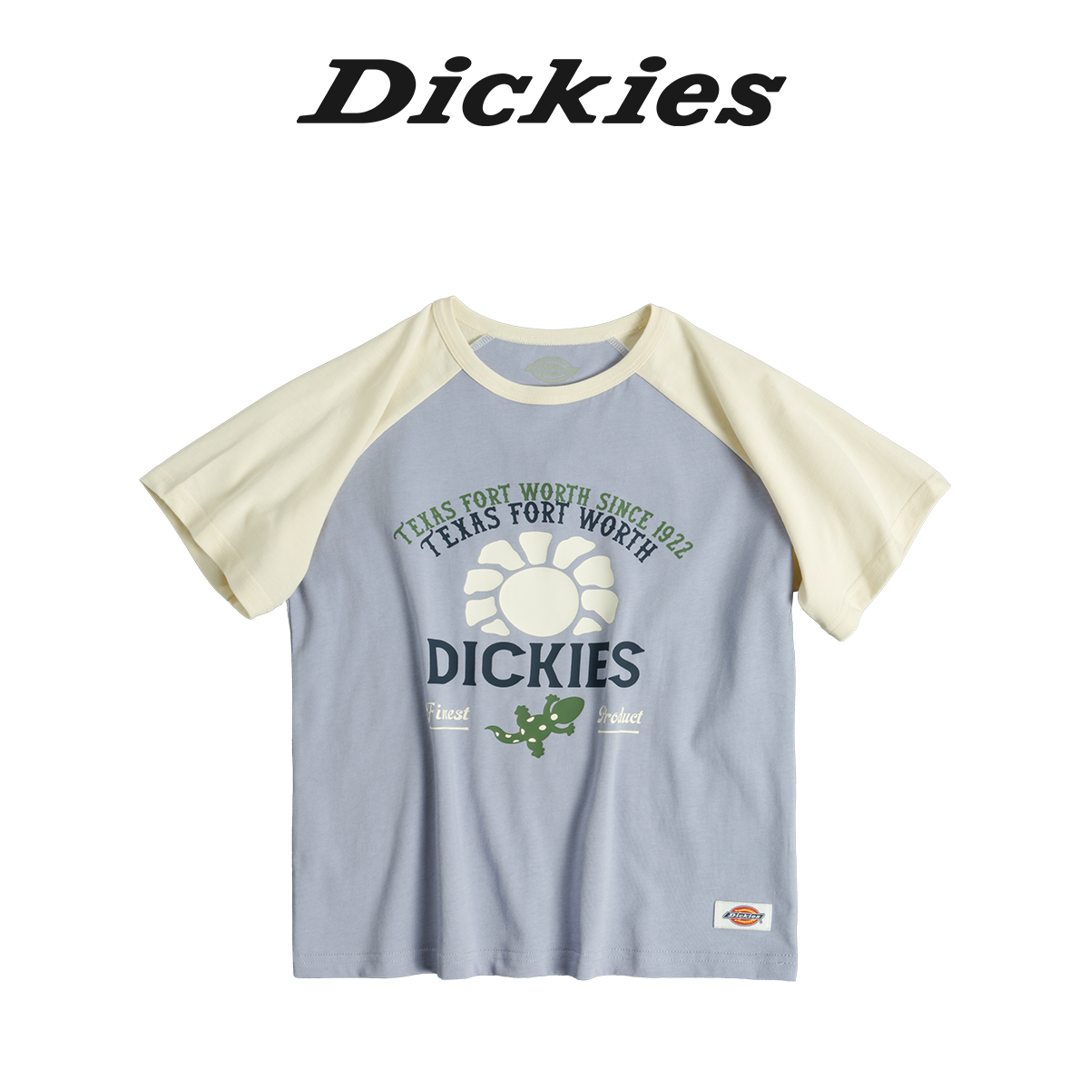 Dickies童装印花撞色插肩袖T恤