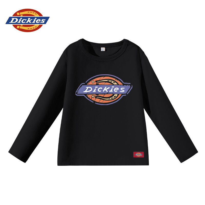 Dickies童装男童长袖t恤秋款2025新款休闲纯棉男孩上衣儿童衣服