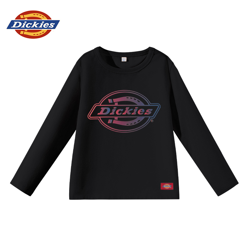 Dickies童装男童长袖t恤儿童2025秋冬新款时尚纯棉上衣男孩打底衫